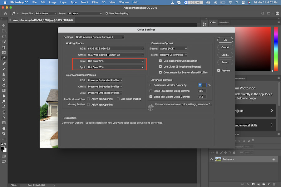 Grayscale Mode and Spot Color mode