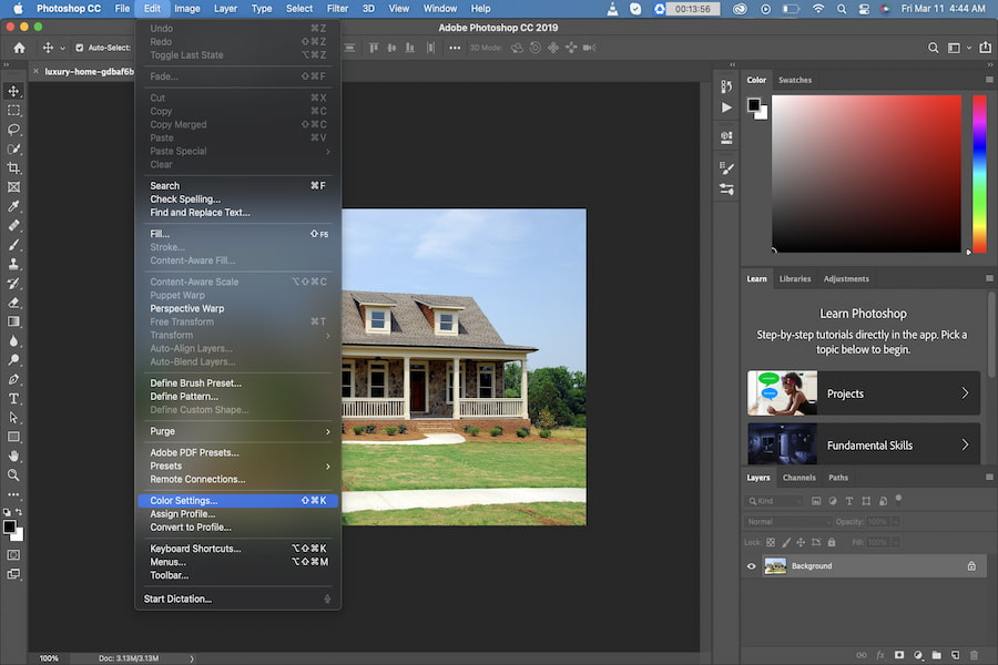 The Color Settings in Photoshop