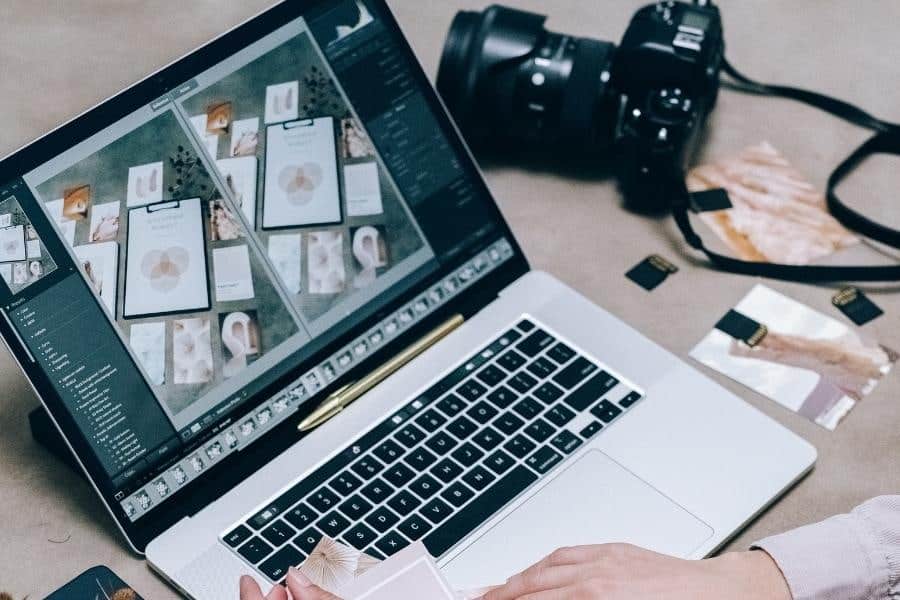 An image of a laptop with Lightroom