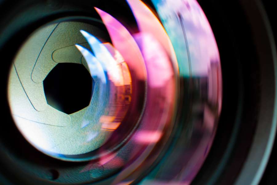 Close up shot of camera shutter