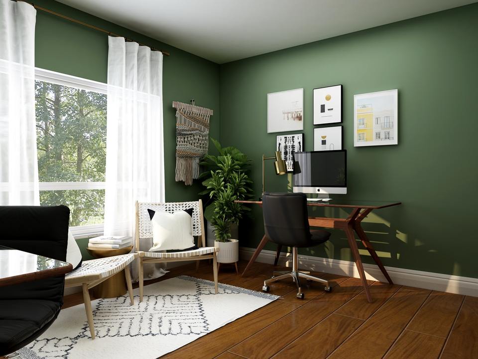 Room with office space