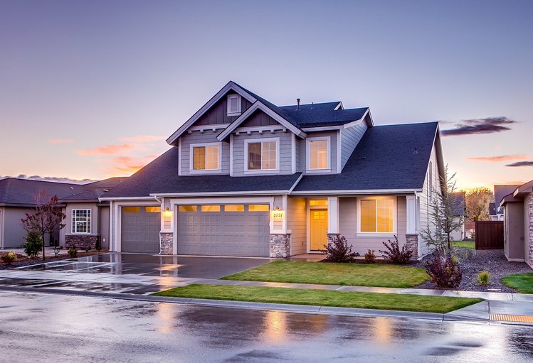 Exterior shot of suburban home