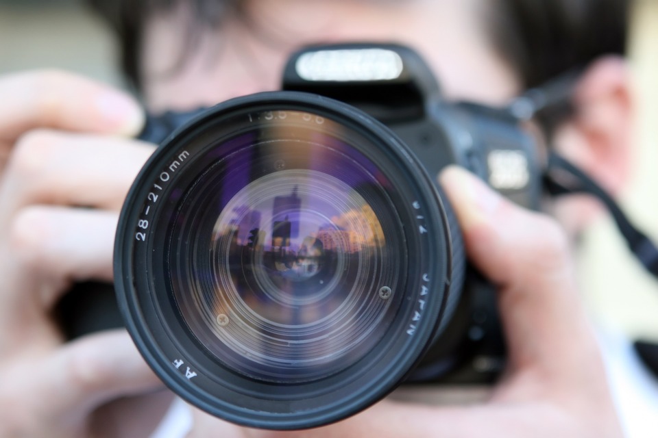 Close up shot of camera lens