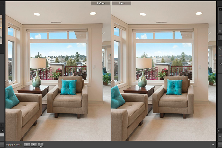 Adjusting the sliders to change the intensity of the blur in Lightroom