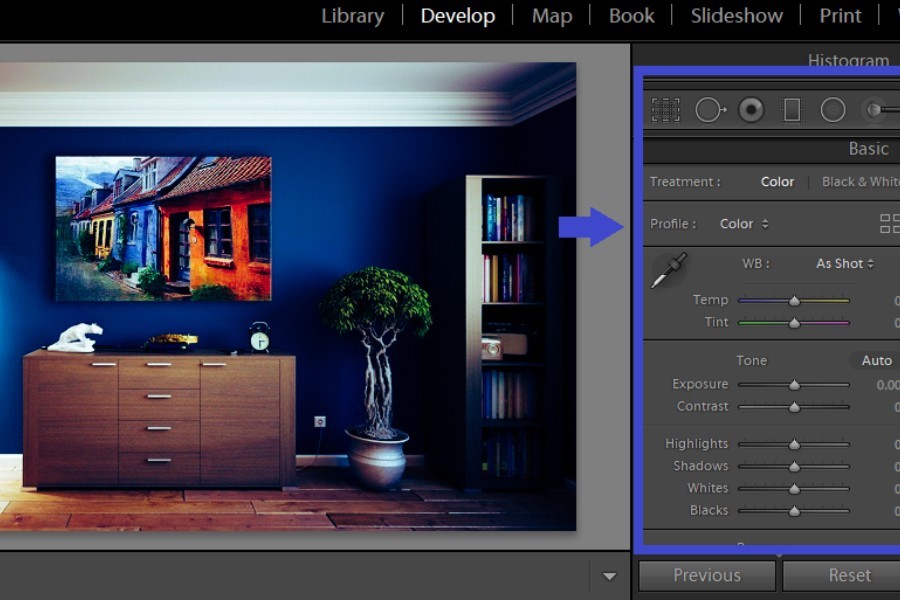 Adjusting sliders in Lightroom Basic Panel