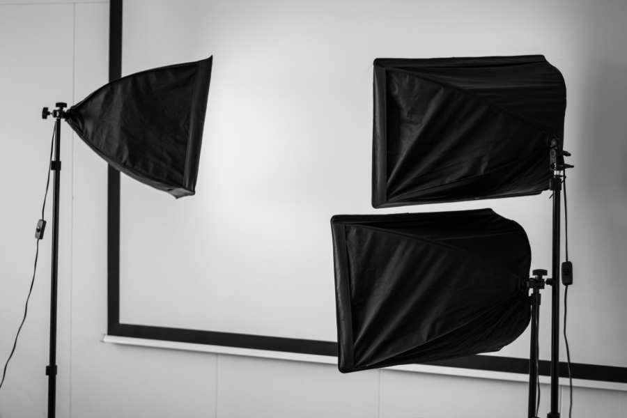Black softboxes