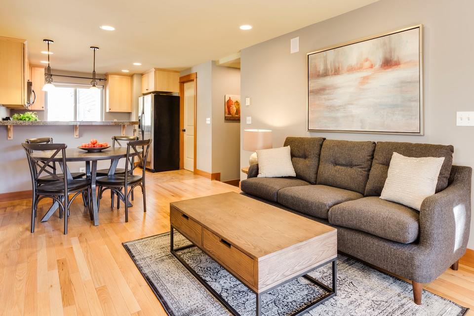 Open plan kitchen and living room