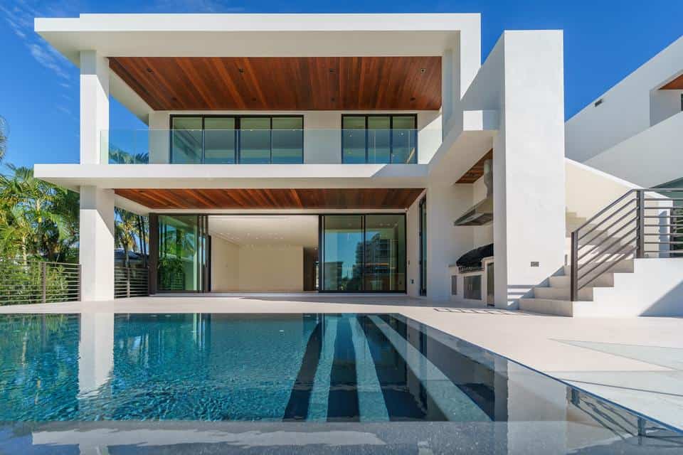 Exterior shot of modern villa